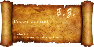 Becze Zerind névjegykártya